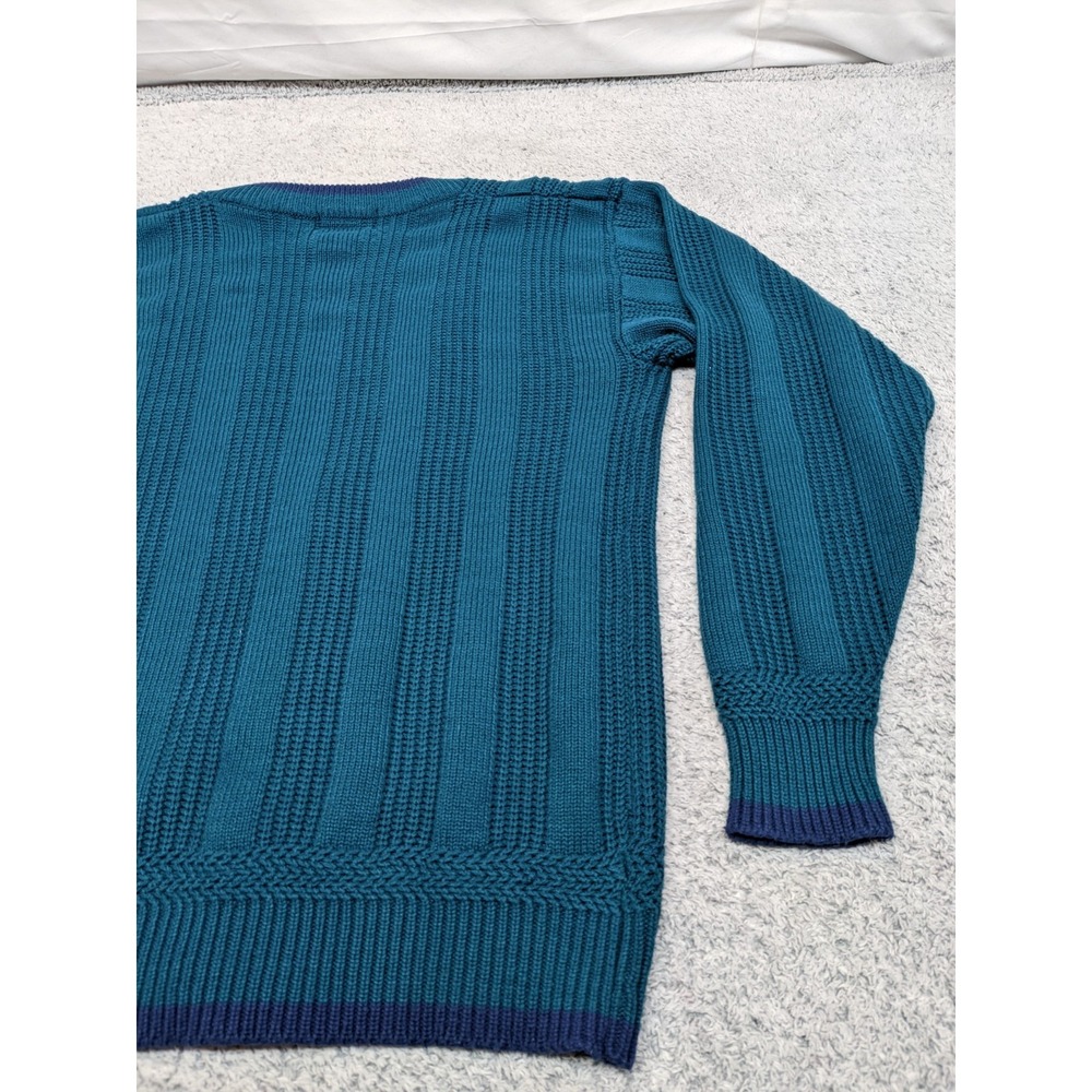 Towncraft Cardigan Sweater Knit Teal‎ Blue MT Tall 38–40 Grandpa Core Y2K Soft - Picture 11 of 12